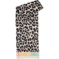 Zwillingsherz Schal "Leo Fun" Leo-Muster-Allover, farbenfroher Schriftzug SMILE, leichtes Material