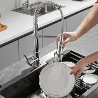 OEM Küchenarmatur mit Dusche - Gootsteinarmatur mit Schieber - Schnelle Gootsteinreinigung - 360-Grad-Drehbar - 156 Kilogram - Silber