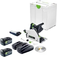 Festool TSC 55 KEB-Basic Akku Tauchsäge 18 / 36 V 160 mm Brushless + 2x Akku 5,0 Ah + Doppelladegerät + Systainer