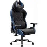 Diablo Chairs Diablo X-Horn 2.0 Gaming Stuhl Bürostuhl Schreibtischstuhl Ergonomisches Design aus Stoff, schwarz-blau Größe Normal
