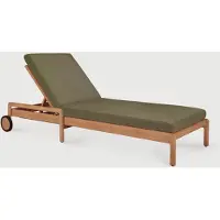 Ethnicraft Jack Gartenliege verstellbar mit Stoffauflage Teak 216x84 cm