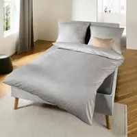 Fleuresse Interlock Jersey Bettwäsche Black Premium Funchal grau 155x200 cm + 80x80 cm - grau