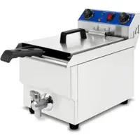 VERTES Friteuse aus Edelstahl 13 Liter Fassungsvermögen, 50-250°C, 3000W, 230V, Kaltzonenprinzip, leichte Reinigung, Gastro Fritöse