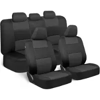OEM Autostoelhoezen-Set, Antraciet, komplett für Vorder- und Rücksitz, einfach zu installieren, für PKW, LKW, Bestellwagen und SUV.
