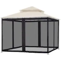 Lixada Moskitonetz für Terrassenüberdachungen und Sonnenschirme – Netz für Veranden, Terrassen und Außenbereiche – 4-teilige Terrassen-Insektenschutzwände mit Reißverschluss