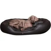 Tierlando Hundebett PHILIP Anti Haar Kunstleder 110 140 170cm XL XXL XXXL - Größe: 140x100cm | Farbe: 03 Schwarz