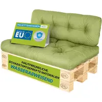 Pillows24 - Palettenkissen wasser- und UV-beständig - 2ER SET | Polster für Europaletten 120x80 - Palettenmöbel - Outdoor/Indoor, Lemon