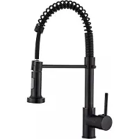 OEM Schwarze Küchenarmatur mit ausziehbarem Auslauf | Mischarmatur | Flexible Schlauch | Mit 60 cm warmen und kalten Wasseranschlüssen