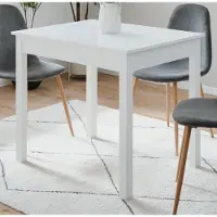 Furn.Design Esstisch "Prag" in Weiß 90 x 67 cm