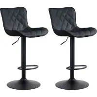 CLP 2er Set Barhocker Emma Kunstleder schwarz