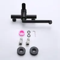 OEM Küchenarmatur aus Edelstahl für Wandmontage, 360° drehbar, mit schwarzem Ablass.