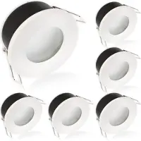 LUMILED Einbaustrahler LED Spots Badezimmer 6x Einbauleuchte Einbauspot weiß rund Aluminium IP44 inkl. 6W Leuchtmittel GU10 Warmweiß 3000K 120°