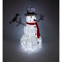MonsterShop Weihnachten Verkauf Schneemann Light Up Xmas Dekoration Garten LED Lichter Grau