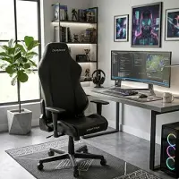MCA DX Racer Drifting LDC23 N Chefsessel, Gaming Stuhl, Schwarz, 3D-Armlehnen, Coolingpad, Alu-Drehkreuz