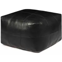 Feeling4Home Pouf Anneta aus Leder 75x75 cm, Schwarz
