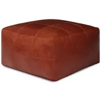 Feeling4Home Pouf Anneta aus Leder 75x75 cm, Braun