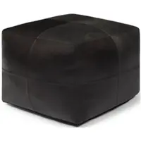 Feeling4Home Pouf Anneta aus Leder 50x50 cm, Schwarz