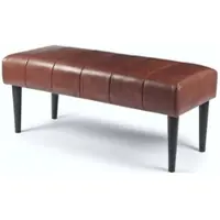 Feeling4Home Bank Benea aus Leder und Mangoholz - 120 cm, Braun