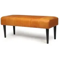 Feeling4Home Bank Benea aus Leder und Mangoholz - 90 cm, Cognac