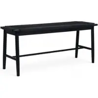 Feeling4Home Bank Emirsa aus Eichenholz und Papiergarn - 110 cm, Schwarz/Schwarz