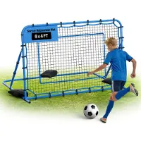 Vevor Fußball-Rebounder 178 x 117 cm, Rückprallnetz für Ballkontrolle und Passtraining, Fußball-Trainingsgerät mit Eisenrahmen und PE-Netz, Rebounder für Jugendliche und Erwachsene, Blau