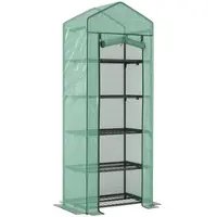 Furnicato Mini Gewächshaus Blumen Gemüse 69x49x193 Cm Grün