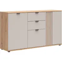 Petits-meubles Buffet Ezra mit 2 Schubladen und 3 Türen, Kaschmir und Holzoptik, 150.5cm