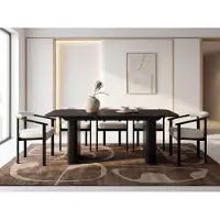 WFL GROUP Ausziehbarer Rechteckiger Esstisch – XXL Modernes Design mit Schwarzem Metallgestell – für 10-14 Personen, 200 x 90 / 300 cm – Schwarz Marmor Kupfer