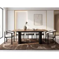WFL GROUP Ausziehbarer Rechteckiger Esstisch – XXL Modernes Design mit Schwarzem Metallgestell – für 10-14 Personen, 200 x 90 / 300 cm – Eiche Braun