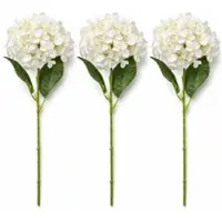 Layba Künstliche Hortensie 3er-Set weiß 40 cm