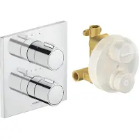 Duravit Fertigmontageset UP-THM, Rosette eckig, chrom Hochglanz