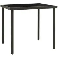 Furnicato Garten-esstisch Anthrazit 80x80x72 Cm Glas Und Stahl