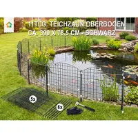Prestige Home Living Outdoor Teichzaun Oberbogen mit Starter-Set - ca. 390 x 78,5 cm - Anthrazit