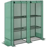 Furnicato Mini Gewächshaus 3 Ebenen Regal 144x48x152 Cm Grün