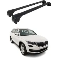 Omtec Dachträger Grundtäger für Skoda Kodiaq I 2016-2024 75kg Aluminium Schwarz 2 tlg