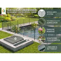 Prestige Home Living Outdoor Teichzaun Oberbogen Set - 5 Zaunelemente ca. 390 x 78,5 cm - Grün