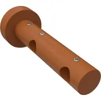 Interdeco Träger mit Abstand 6/12 cm / Wandhalterung für Gardinenstangen 16 mm Ø, 2-läufig Kirschbaum lackiert, Typ Adrian