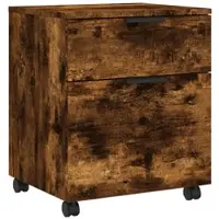 Décoshop26 - Mobiler Büroschrank mit Schubladen auf Rollen MDF Farbe: geräucherte Eiche 45 x 38 x 54 cm DEC024561