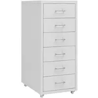 Décoshop26 - Büroschrank mit Schubladen 6 Schubladen 28 x 41 x 69 cm graues Metall DEC024574