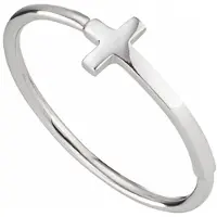 Cai Ring 925/- Sterling Silber rhodiniert Kreuz
