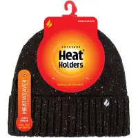 Heat Holder Heatweaver Fleece-Innenfutter Mütze | Gerippter umschlagbarer Bund Melange Wintermütze | Andes-Stil - Khaki