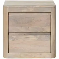 MASSIVMOEBEL24.DE Nachttisch Mango 50x35x50 weiß lackiert TORONTO #363