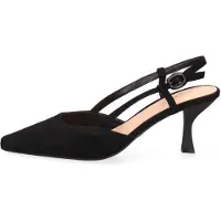 Marc Ellis Pumps mit Absatz, hinten offen, aus echtem Leder, schwarz. Elegant und vielseitig
