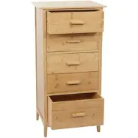 Décoshop26 - Kommode aus Bambus mit 5 Schubladen 100 x 50 x 40 cm 04_0006493