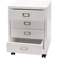 Décoshop26 - Büroschrank mit Schubladen 55 x 40 x 41 cm 4 Schubladen weißer Stahl 04_0008266