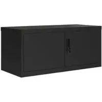 Décoshop26 - Büromöbel-Schubladenelemente mit abschließbaren Türen 90 x 40 x 40 cm schwarzer Stahl DEC024593