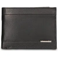 Pierre Cardin Herren Geldbörse, echtes Leder, schwarz, schlankes Design, ohne Verschluss
