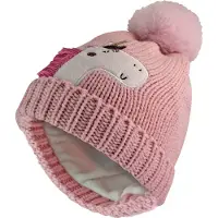 Sock Snob Kinder Einhorn Beanie-Mütze mit Pom Pom | Jungen & Mädchen Wintermütze mit Bommel