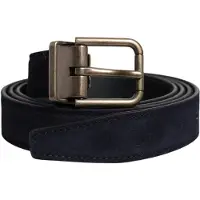 Dolce&Gabbana Schwarzer Ziegenledergürtel mit Metallverschluss