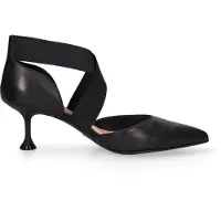 Marc Ellis Schwarzer High Heel Schuh aus echtem Leder, elegantes Design mit elastischem Riemen